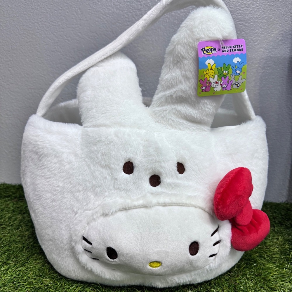 Peeps Hello Kitty Easter Basket Kids OS White‎ New